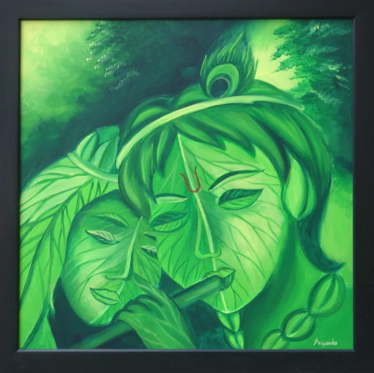 krishna meera devotional painting indian mythology wall art